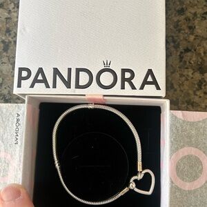 Pandora Silver Bracelet with Heart Charm